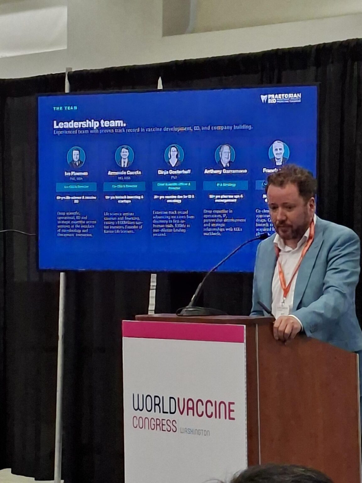 Praetorian Bio Co-CEO Ivo Ploemen presenting at the World Vaccine Congress 2026, Washington, D.C.